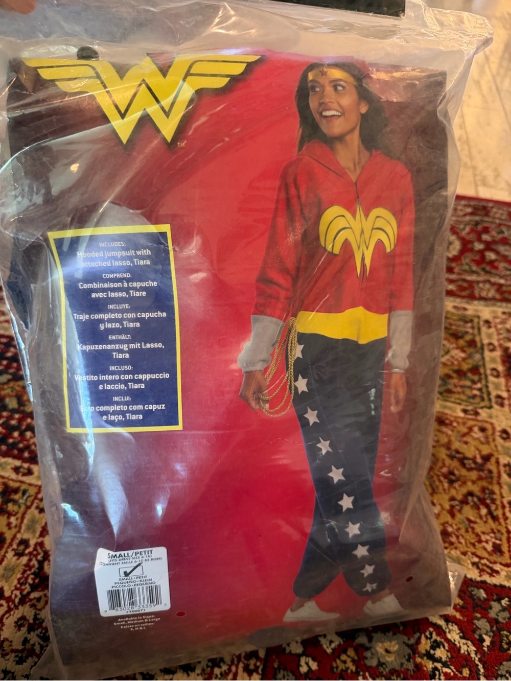 DC Comics Wonder Woman Hoodie Jumpsuit in Red, Yellow & Blue